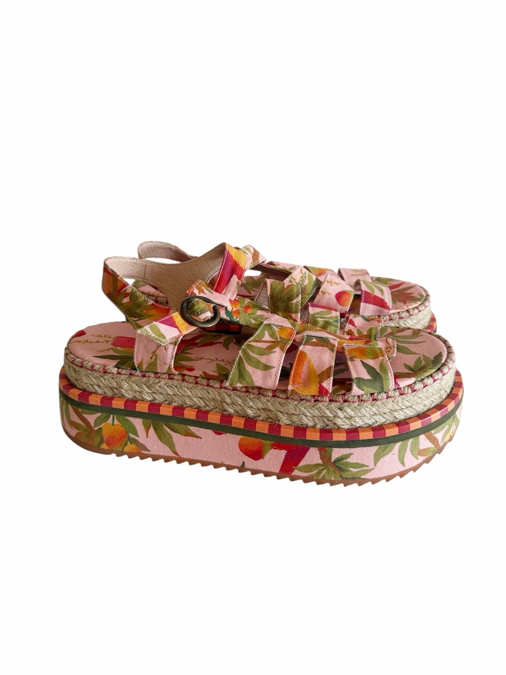 Farm Rio Mango Trees Chunky Platform Espadrille Sandals size 10